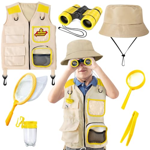 YOPINSAND Kids Explorer Kit & Bug Catcher Kit Kids Camping Gear for Kids Outdoor Exploration Set with Vest & Hat Ideal Outdoor Camping Adventure Toys for Boys Girls 3-12