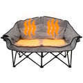 Kuma Outdoor Gear Bear Buddy/Double Chair with Carry Bag Ultimate Portable Luxury Outdoor Heated Camping Loveseat for Glamping Sports & Outdoor Adventures (Heather Grey)